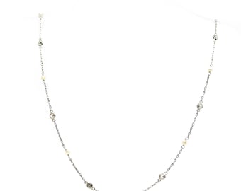 Diamant Perle Platin Anhänger Collier 9984-6211