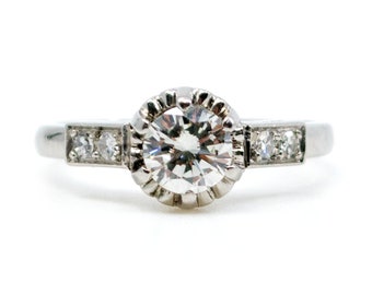 Diamond platinum solitaire ring 182-1268