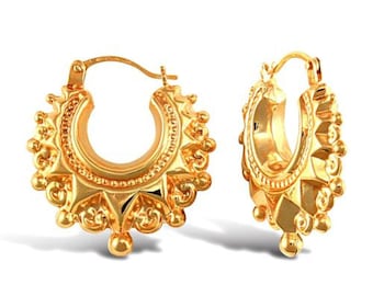 9k creole earrings 15612-8596
