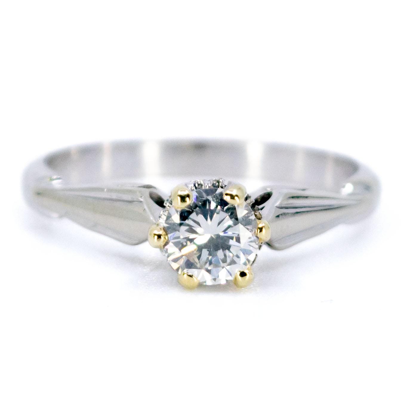 ダイヤモンド 18K プラチナ ソリティアリング 7438-0749 - Etsy 日本