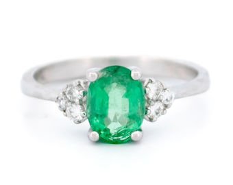 Emerald Diamond 18k ring 15787-8635