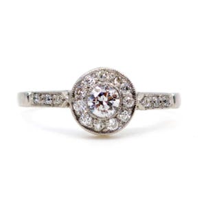 Diamond platinum halo ring 9550-0036