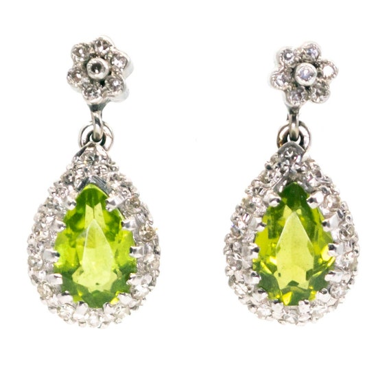 Peridot, Diamond, Gold Earrings 6683LA
