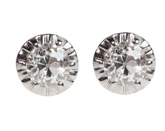 Diamond Platinum Solitaire Earrings 5837-1869