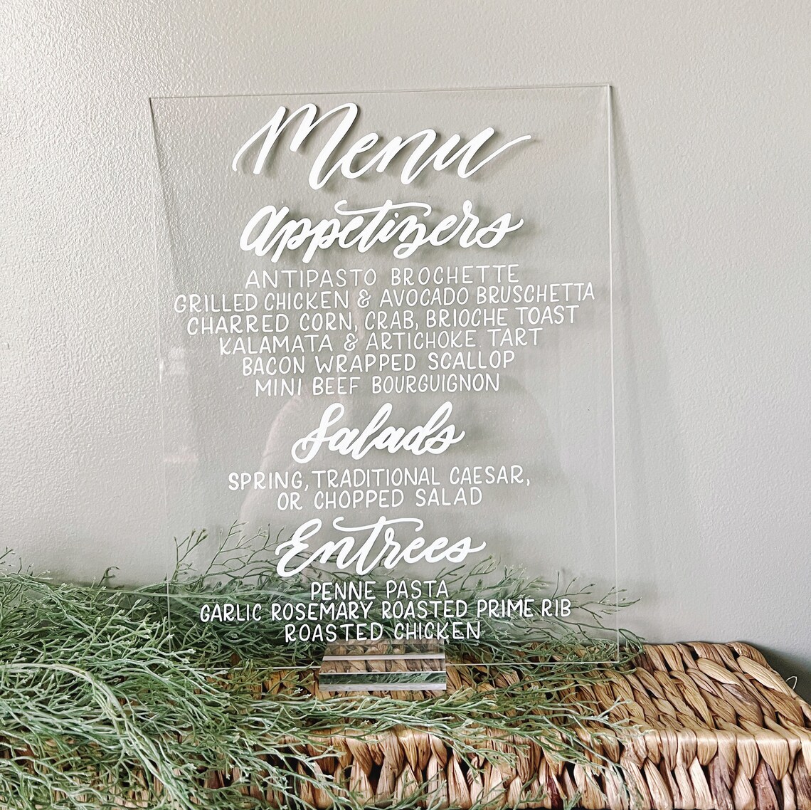 Wedding Buffet Menu Sign Acrylic Wedding Menu Sign Etsy