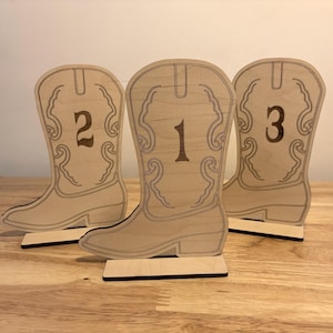 Cowboy Boot Table Numbers, Western Wedding Decor