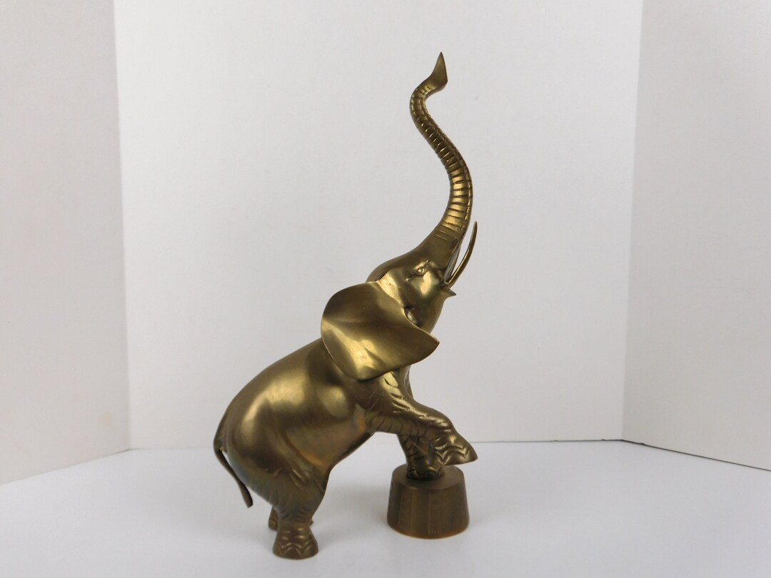 Vintage Brass Elephant Statue Etsy