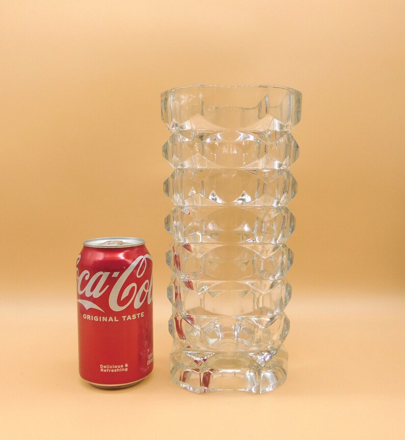 Vintage Textured Clear Glass Vase Made in France 10 Etsy