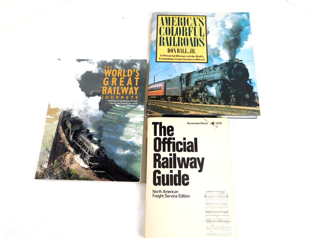 Three Vintage Railroad Books Official Railway Guide 1979 Etsy