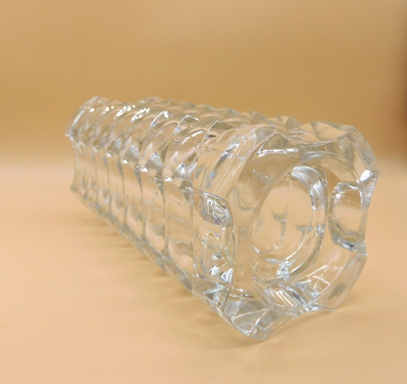 Vintage Textured Clear Glass Vase Made in France 10 Etsy