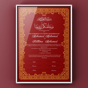 Certificado de matrimonio islámico Nikkah