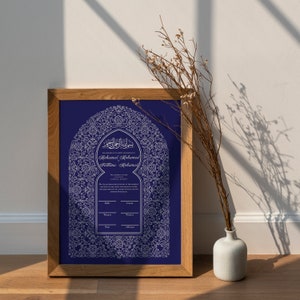 Nikkah Islamische Heiratsurkunde Royal Blau