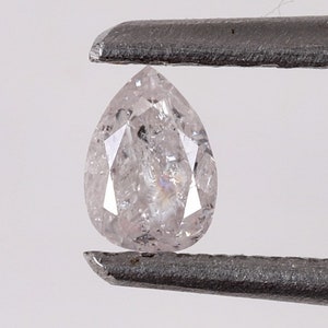 0.16 Carat, Natural Loose Diamond 3.95X2.72 mm i2 Clarity 100% Genuine Natural Pink Fancy Color Pear Diamond