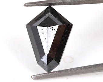 5.62 Carat Natural Loose Diamond 15.27X10.35 mm i3 Clarity 100% REAL Diamond Black Color Shield Shape Diamond