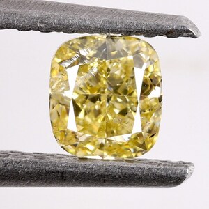 0.40 Carat, Natural Loose Diamond 4.17X3.76 mm i1 Clarity 100% Genuine Natural Yellow Fancy Color Cushion Shape Diamond