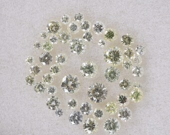 1.43 CT/50 PCS Natural Loose Diamond ,0.95X2.72MM,Natural Light Yellow Fancy Color Round Shape Diamomd,Yellow Diamond,Natural Yellow Round