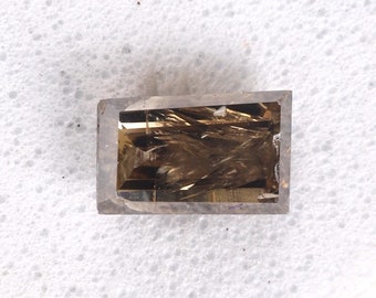 0.37 CT, Natural Loose Diamond, 4.75X2.95MM, Natural Green Brown Fancy color Baguette Shape Diamond,Baguette Diamond,Engagement Ring Diamond