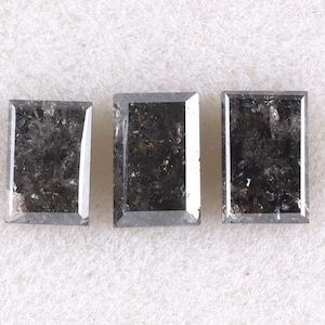 0,70 CT 3 PZ, Sale e pepe sciolti naturali 3,89X4,22 mm i3 Purezza Diamante 100% naturale autentico Colore nero Forma Baugette RD347