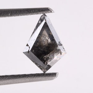 0.66 CT , Natural Loose Salt and pepper diamond 7.45X5.39 mm i3 Clarity 100% Genuine Natural Black Grey Colour Kite Shape Diamond RD344