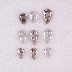 1.05 Carat, 9PCS Lot Natural Loose Diamond 3.11X4.60 mm i2 Clarity 100% Genuine Natural Faint And Brown Pink Color Pear Shape Diamond