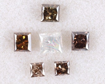 0.61 Carat,6PCS Lot Natural Loose Diamond 1.66X2.78 mm Si1 To i1 Clarity 100% genuine natural Brown White Milky Fancy Color Princess Shape