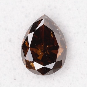 Diamante naturale sciolto da 0,20 carati, 4,36 X 3,17 mm, purezza i2, 100% autentico, colore marrone naturale, forma a pera, RD194