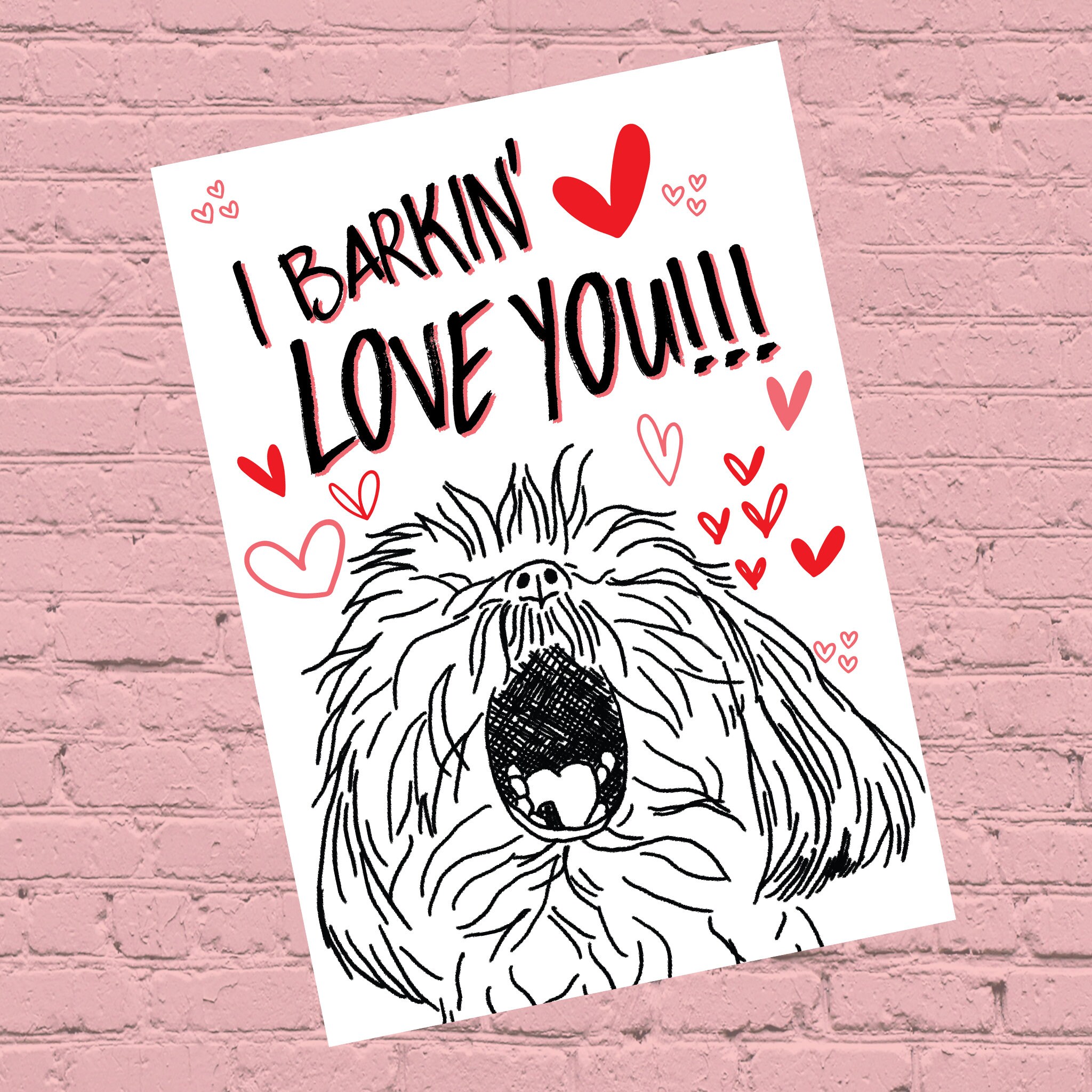 Printable Valentines card Dog Valentine card From dog | Etsy