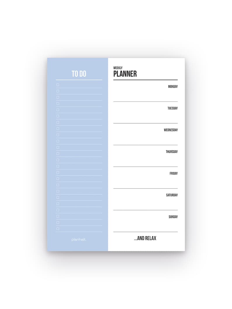 To Do List Block A5 Weekly Planner Notepad 50 Blaetter To Do Block A5 Weekly Planner Notepad