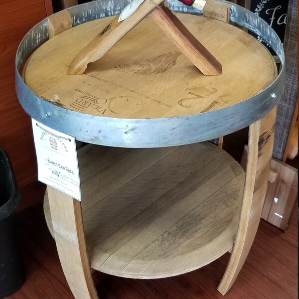 Barrel End Table Etsy