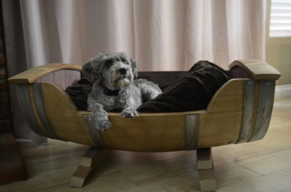 wine barrel dog bed