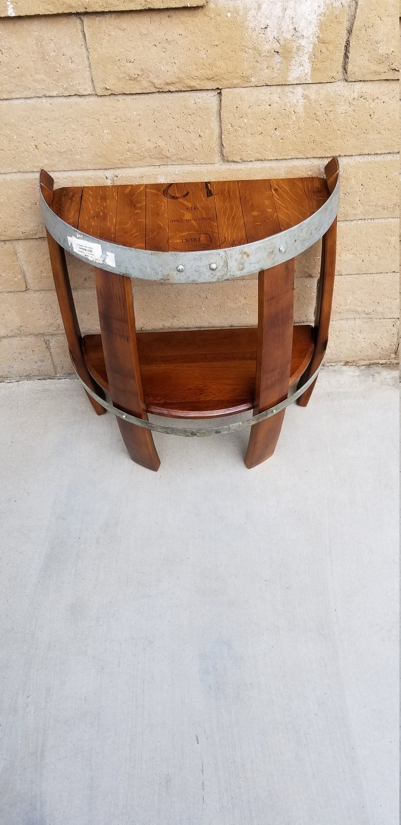 Wine Barrel Half End Table Etsy