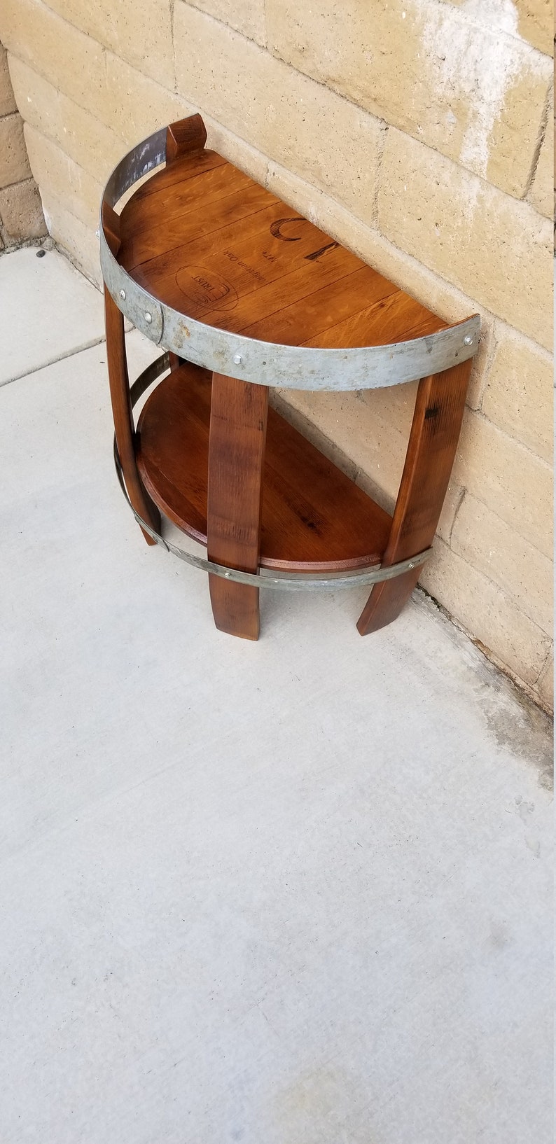 Wine Barrel Half End Table Etsy