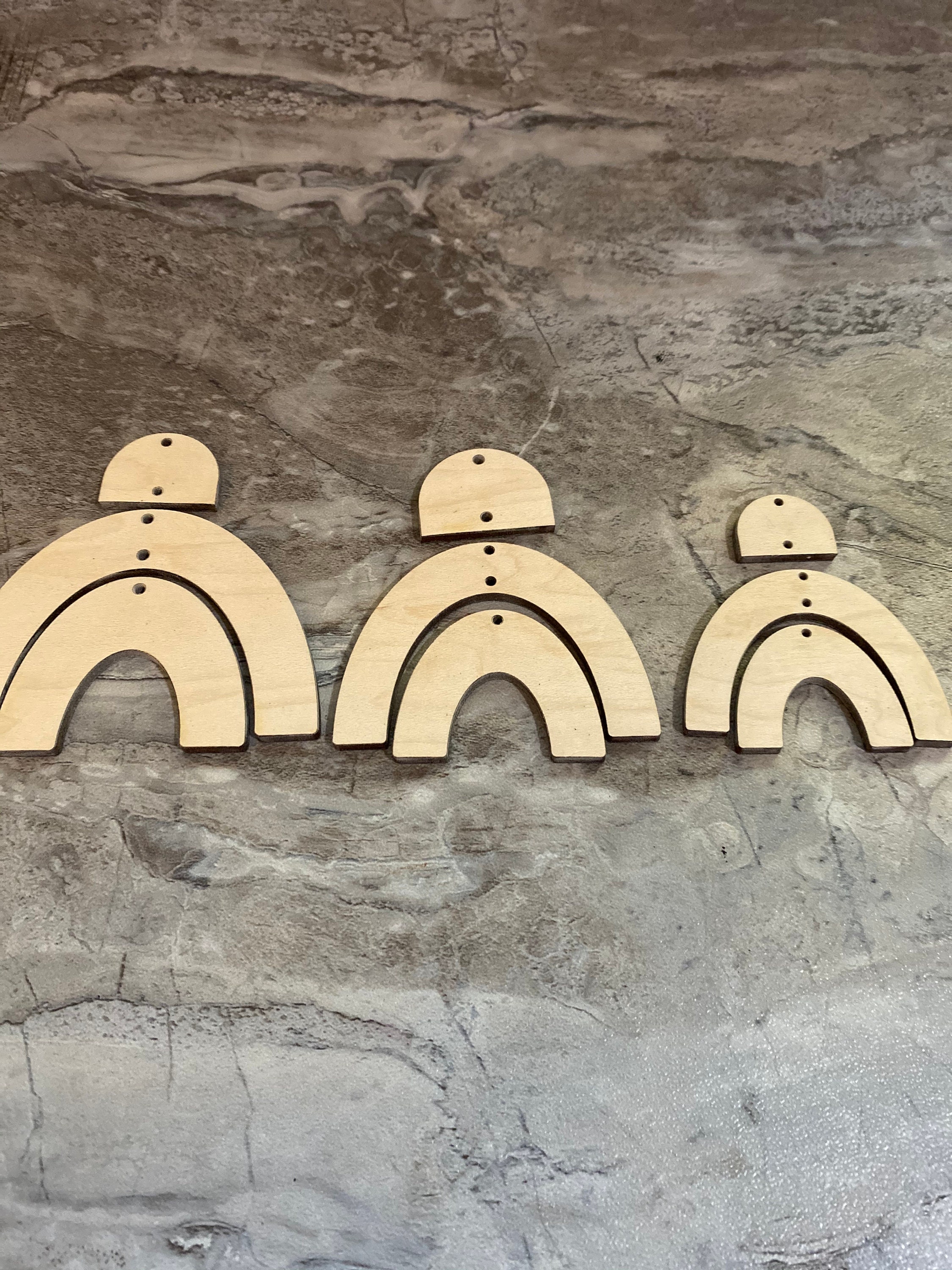 3 piezas cortes de madera cortados con láser sin terminar a | Etsy