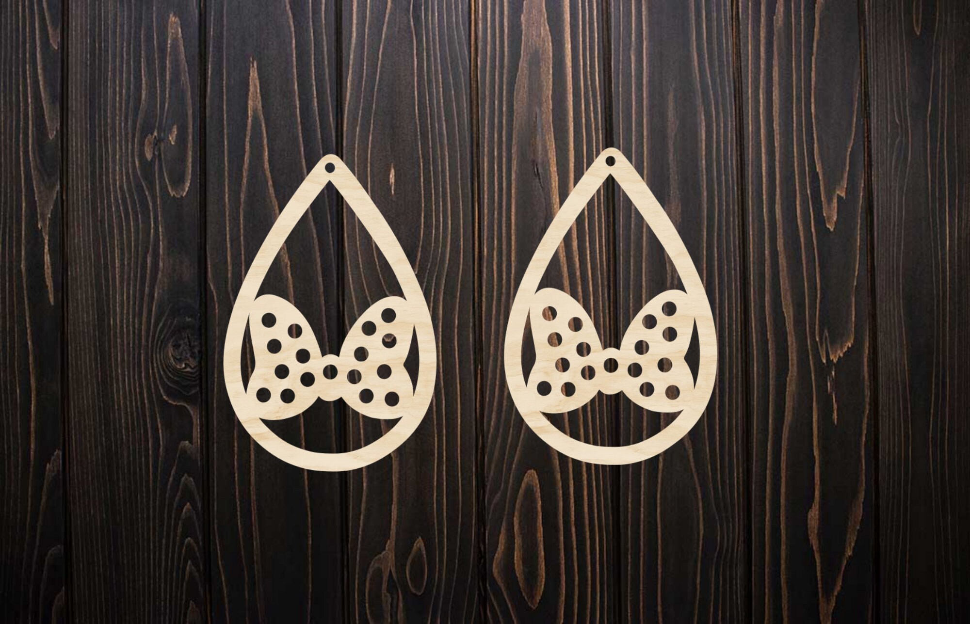 Solid Wood Teardrop Earring Blanks – Unfinished, Wide Cutout, Assorted Sizes (12 To 100pc), Texan Wood Crafts