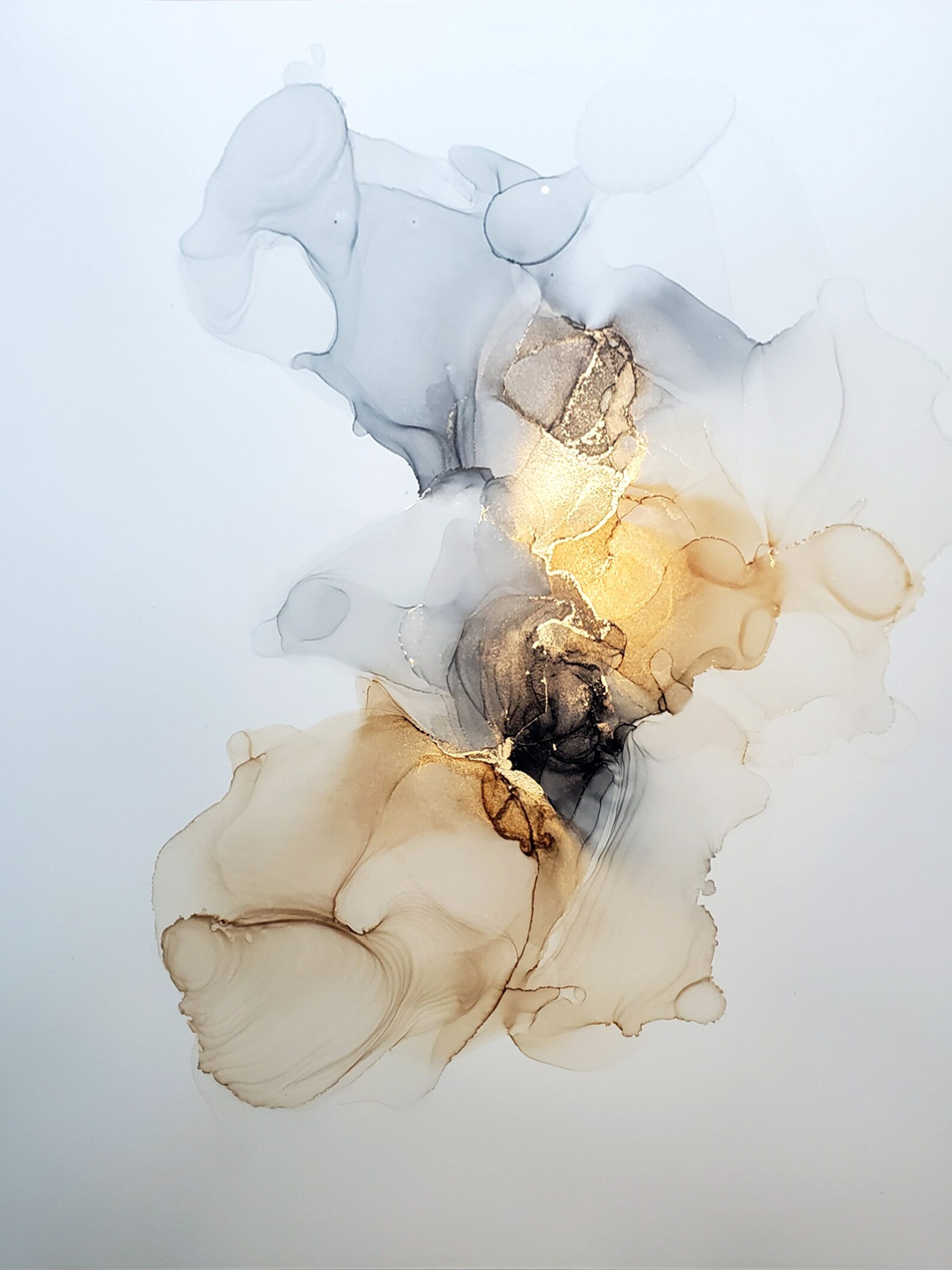 Earth Tones Abstract Alcohol Ink Art Reversed Instant Etsy