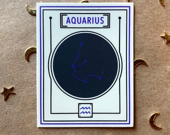 Aquarius Constellation Sign Sticker | Aquarius Sticker Zodiac