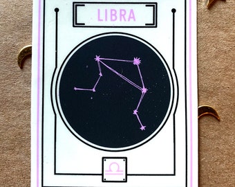 Libra Constellation Sign Sticker | Libra Sticker Zodiac | Witchy Boho Sticker