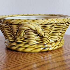 Sarreguemines French Majolica Egg Basket Circa 1920