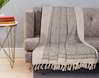Cotton Soft Tassel Blanket Handmade Bedding Housewarming Throw Sofa Cover Throw Boho Ethnic Hand Loomed Throw