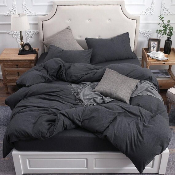 Charcoal Black 100 Organic Washed Cotton Bed Sheet Set With Ireland Charcoal Black 100 Organic Washed, King Bed Sheet Set Black Friday