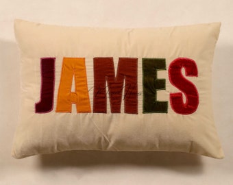Personalized Baby Name Pillow for Kids Room Decor, Embroidered Custom Name Cushion Case Gifts,