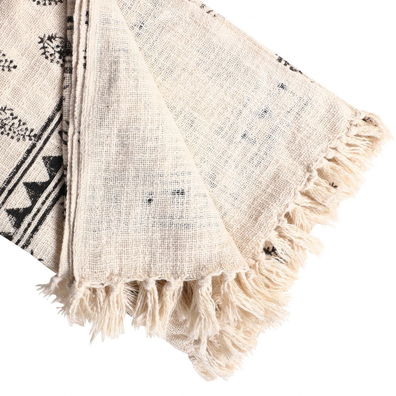 50x70 Handwoven Mud Cloth Block Print Throw Blanket Etsy