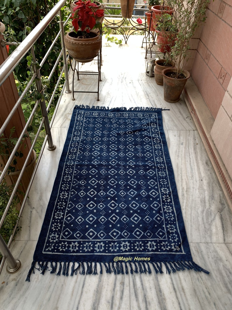 4X6 Feet rug Area rug Block printed rug 48X72 inches 120X180 cms carpet