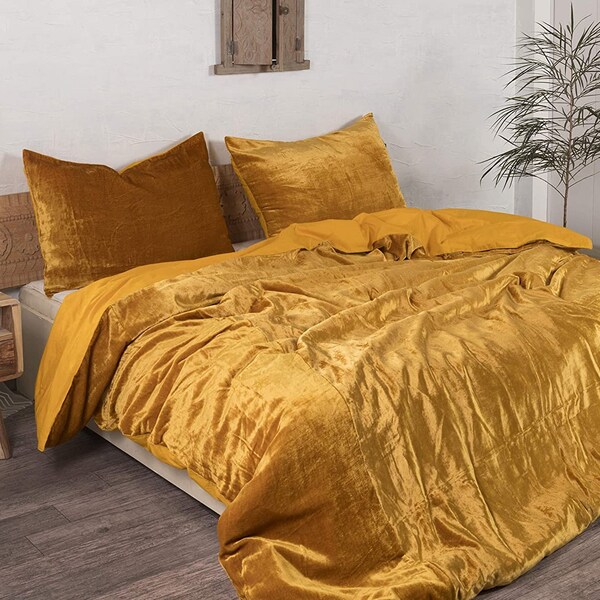 Crushed Velvet Duvet Cover Etsy