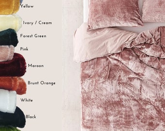 Luxury Crushed Velvet Duvet Cover Boho Bedding UO Twin/Full/Queen Duvet Cover with pillow cases Soft comforter cover