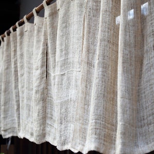 Off White Rustic Gauze Linen Curtain Panel, Window Curtains, Sheer Curtains, Linen Drapes, Long Curtain, Linen Curtains, Boho Curtains