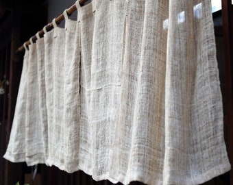 Off White Rustic Gauze Linen Curtain Panel, Window Curtains, Sheer Curtains, Linen Drapes, Long Curtain, Linen Curtains, Boho Curtains