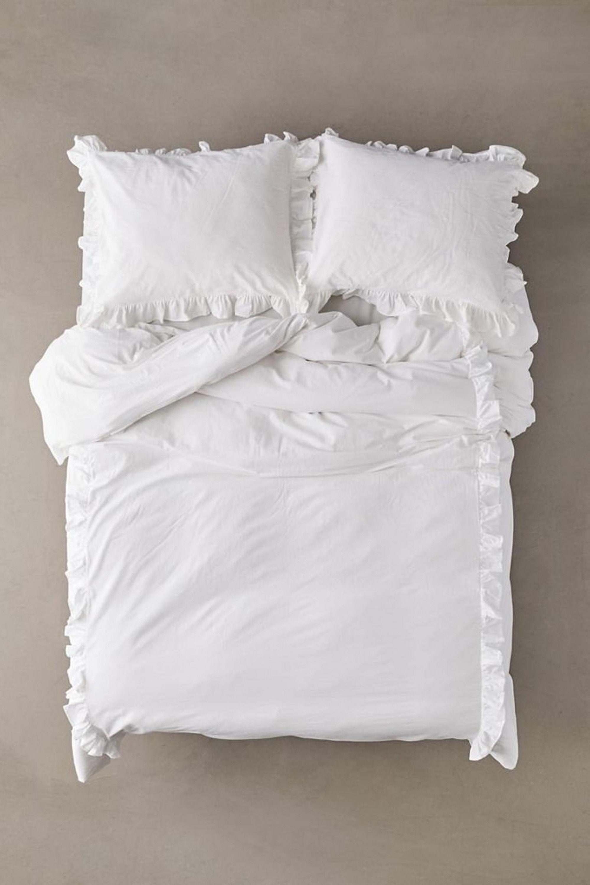 White Soft Cozy Cotton Boho Duvet Queen Comforter Cover Uo Etsy