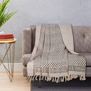 Boho Ethnic Hand Loomed Throw Cotton Soft Tassel Blanket Handmade ...