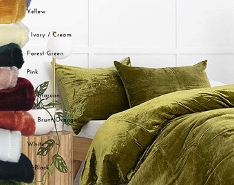 Premium CRUSHED VELVET Duvet Cover UO Bedding Twin/Full/Queen Duvet Cover with pillow cases Soft comforter cover, Luxury Bedding Set